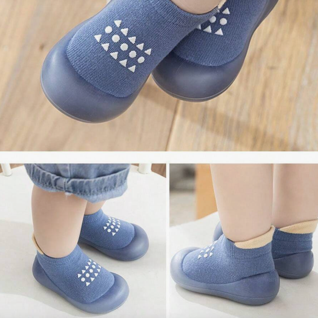 Comfort Sock Shoe - Navy Polkadot