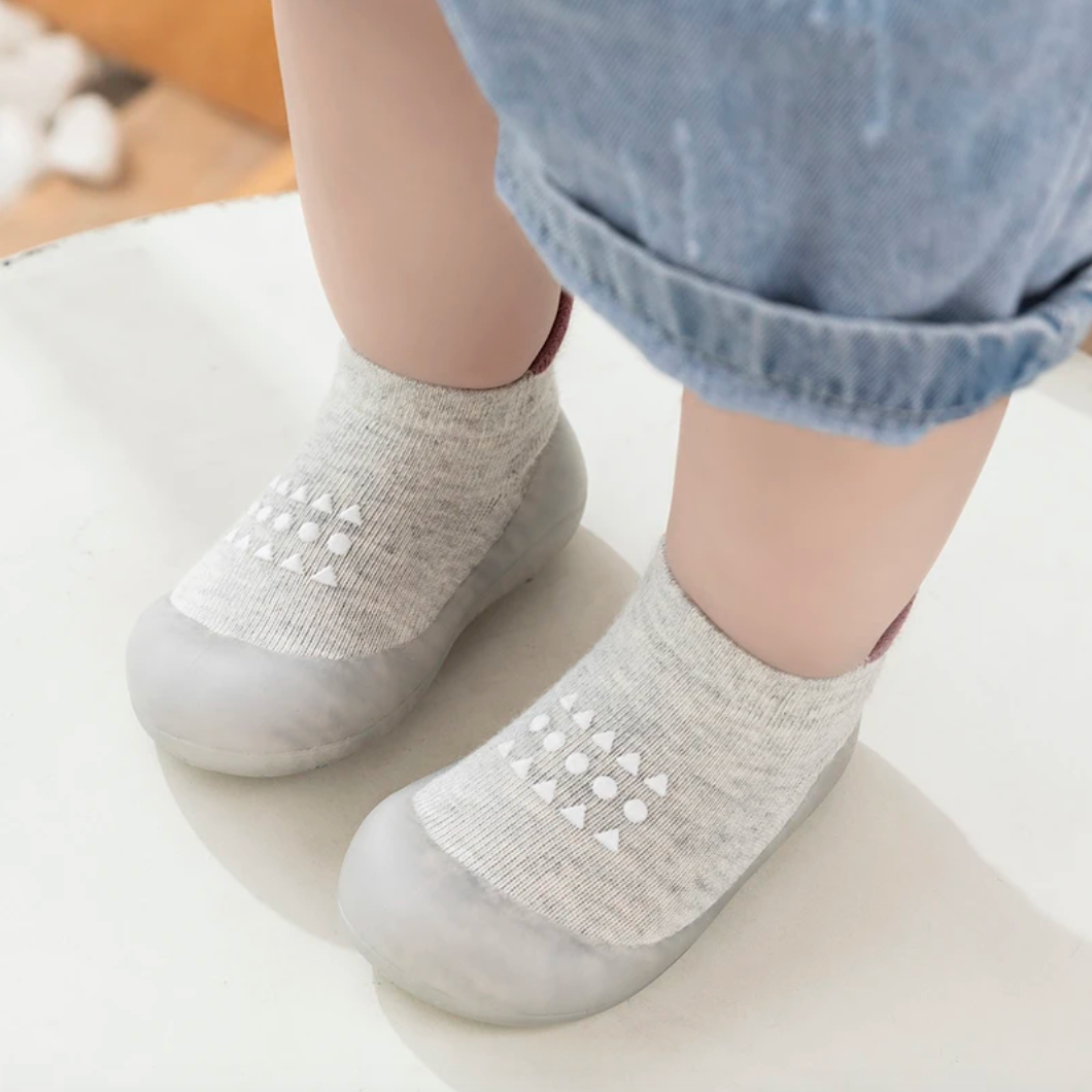 Comfort Sock Shoe - Grey Polkadot