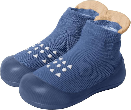 Comfort Sock Shoe - Navy Polkadot