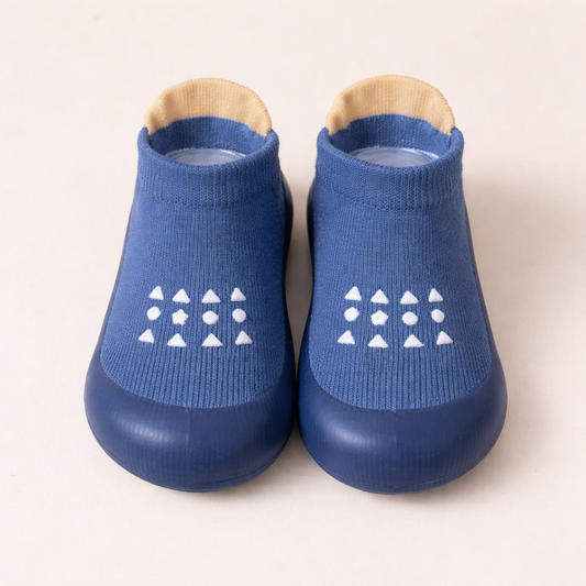 Comfort Sock Shoe - Navy Polkadot